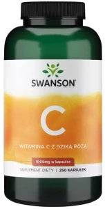 Swanson Witamina C1000 z Dziką Różą 1000mg 250 kapsułek - Przeciwzapalne Antyoksydant