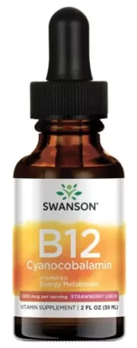 B12 Cyanocobalamin - Witamina B-12 w płynie 59ml, Swanson