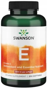 Swanson E Natural Vitamin E - Witamina E Naturalna 400IU 250 kapsułek - Antyoksydant Młodość Skóra