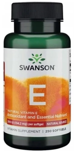 Witamina E Naturalna 200IU 250kaps, Swanson