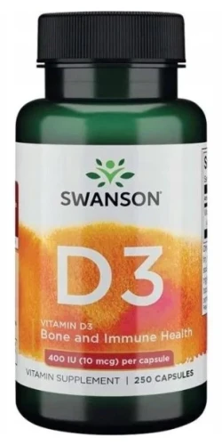 D3 Vitamin D3 - Witamina D-3 400IU 250kaps, Swanson