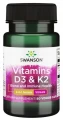 Viamins D3 &amp; K2 - Witamina D3 2000IU &amp; K2 75mcg 60vcaps, Swanson