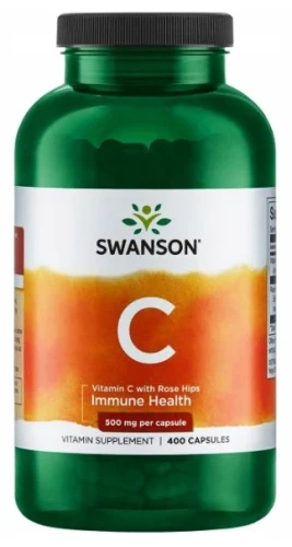 C - Vitamin C with Rose Hips - Witamina C500 + dzika róża 400 kaps, Swanson