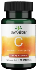 Swanson C- Witamina C1000 z Dziką Różą 30 kapsułek - Odporność Naczynia Krwionośne Skóra