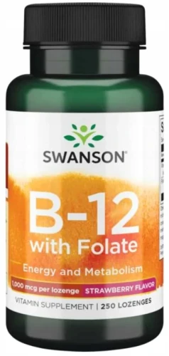 B-12 with Folate - Witamina B-12 1000mcg 250 do ssania, Swanson