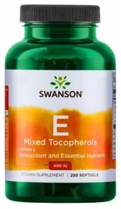 Swanson E Mixed Tocopherols - Witamina E mieszanka 400IU Tokotrienole 250 kapsułek - Młodość Antyoksydant Skóra