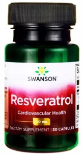 Swanson Resveratrol - Resweratrol 50mg 30 kapsułek - Krążenie Serce Nadciśnienie Cholesterol