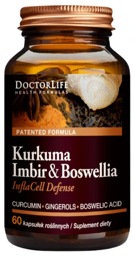 InflaCell Defense Kurkumin Imbir Kadzidłowiec 60 kapsulek, Doctor Life
