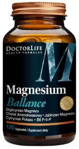 Doctor Life Magnesium Ballance 400 mg Cytrynian+Jabłczan+ B6 120 kapsułek - Układ Nerwowy Zmęczenie Skurcze Mięśni