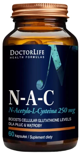 N-A-C 250 mg N-Acetyl-L-Cysteina 60 kapsułek, Doctor Life