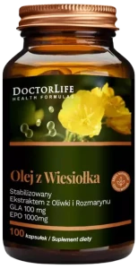 Doctor Life Olej z Wiesiołka (EFAs) 1300mg (10% GLA) 100 kapsułek - Układ Nerwowy Wzrok Skóra Włosy