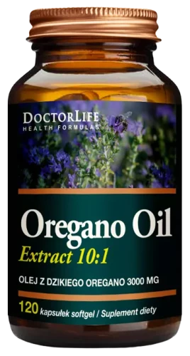 Oregano Oil 3000 mg 120 kapsułek softgels, Doctor Life