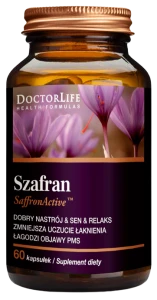 Doctor Life Szafran 60 kapsułek - Stres Stany Lękowe Cholesterol PMS