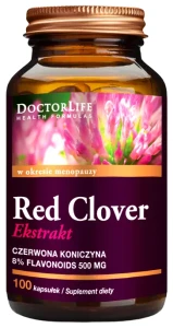 Doctor Life Red Clover Extact 500mg 5% flawonów 100 kapsułek - Dla Kobiet Menopauza
