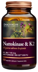 Doctor Life Nattokinase 100mg + K2 100mcg 60 kapsułek - Kości Układ Krążenia Krzepnięcie Krwi