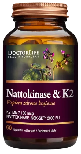 Nattokinase 100mg + K2 100mcg 60 kapsułek, Doctor Life