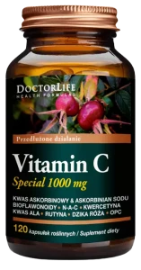 Doctor Life Vitamin C Special 1000mg 120 kapsułek - Antyoksydant Skóra Odporność Synteza Kolagenu