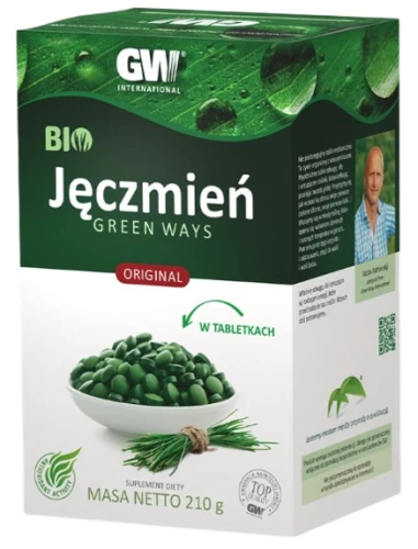 Green Ways Sproszkowany Bio Jęczmień Sok z BIO liści młodego jęczmienia w tabletkach