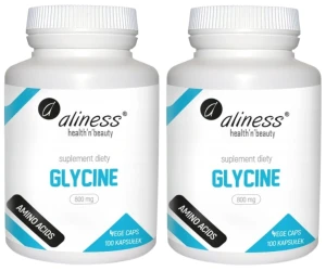 Zestaw 2x v Glycine 800 mg  100 kapsułek - Układ Pokarmowy Pamięć Koncentracja Niepokój