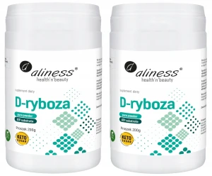 Zestaw 2x Aliness D-ryboza 200g - Glukoza Metabolizm Energia Słodzik Ketogeniczny