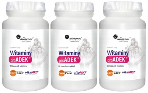 Zestaw 3x Witaminy ProADEK x 60 kapsułek Aliness