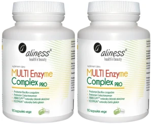 Zestaw 2x Aliness MULTI Enzyme Complex PRO 90 kapsułek VEGE - Układ Pokarmowy Trawienie Jelita