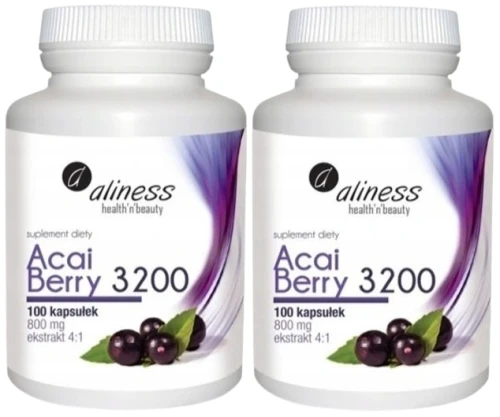 Zestaw 2x Acai Berry 3200 z acerolą i chromem kaps, Aliness