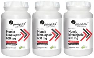 Zestaw 3x Mumio himalajskie (Shilajit extract) 400mg 90 kapsułek wegańskich Aliness