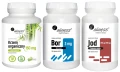 Zestaw Aliness Krzem Organiczny 150mg 100kaps. + Bor 3 mg (kwas borowy) 100 tab. + Jod (jodek potasu) 200 µg / 400 µg 200tabs.