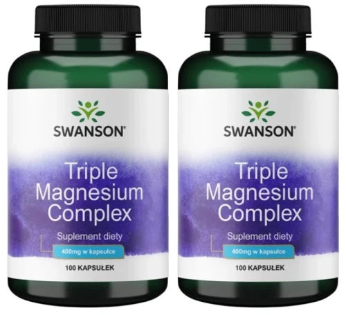 Zestaw 2x Triple Magnesium complex 100 kaps, Swanson