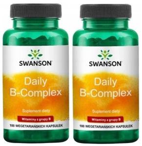 Zestaw 2x Swanson Daily B-complex 100 kapsułek - Układ Nerwowy Mięśnie Wzrok Uroda