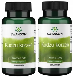 Zestaw 2x Swanson Kudzu korzeń 500mg 60 kapsułek - Napięcie Stres Menopauza Naczynia Krwionośne