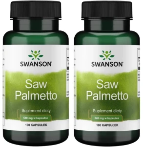 Zestaw 2x Swanson Saw Palmetto 540mg - Palma Sabałowa 100 kapsułek - Prostata Libido Testosteron Układ Moczowy