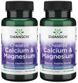 Zestaw 2x Chelated Calcium &amp; Magnesium - Chelat Wapnia i Magnezu 60 kaps, Swanson