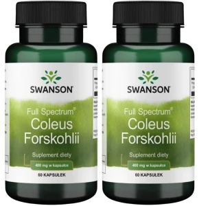 Zestaw 2x Swanson FS Coleus Forskohlii 400mg - Pokrzywa Indyjska 60 kapsułek - Tarczyca Ciśnienie Krwi Apetyt Trawienie