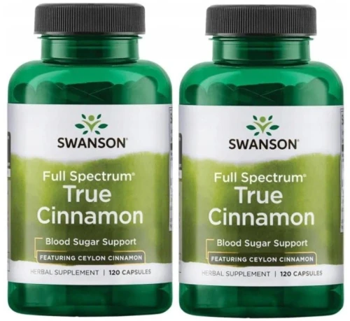 Zestaw 2x FS True Cinnamon ( Cejloński) 300mg 120kaps, Swanson