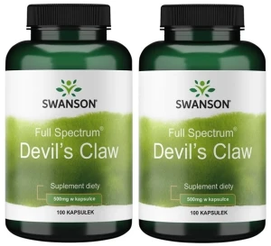 Zestaw 2x Swanson Devil's claw 500mg - Czarci Pazur 100 kapsułek - Stawy Chrząstki Przeciwzapalne