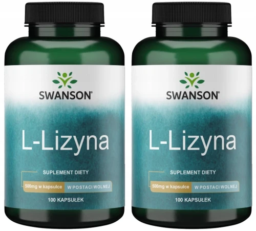Zestaw 2x L-Lizyna 500mg 100kaps, Swanson