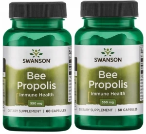 Zestaw 2x Bee Propolis 550mg 60 kaps, Swanson