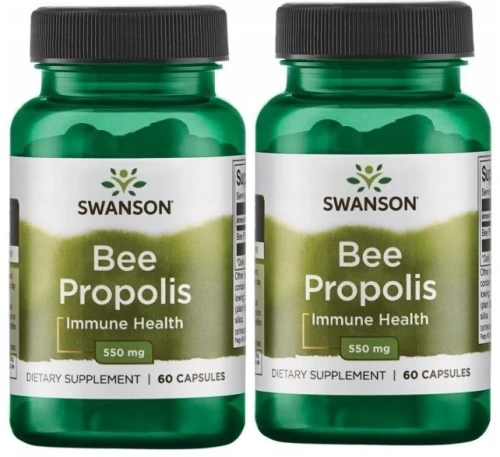 Zestaw 2x Bee Propolis 550mg 60 kaps, Swanson
