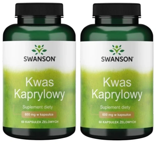 Zestaw 2x Kwas kaprylowy 600mg 60 kaps, Swanson