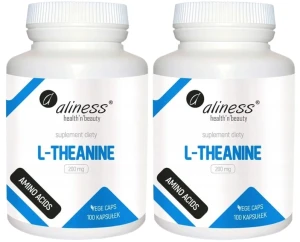 Zestaw 2x Aliness L-Theanine 200 mg 100 kapsułek VEGE - Nastrój Pamięć Napięcie Nerwowe Skupienie