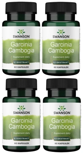 Zestaw 4x Garcinia Cambogia extract 80mg 60kaps, Swanson