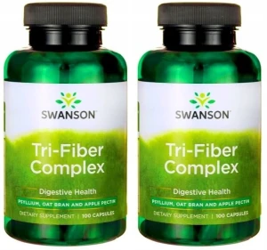 Zestaw 2x Swanson Tri-Fiber Complex 100 kapsułek - Glukoza Cholesterol Odporność Jelita