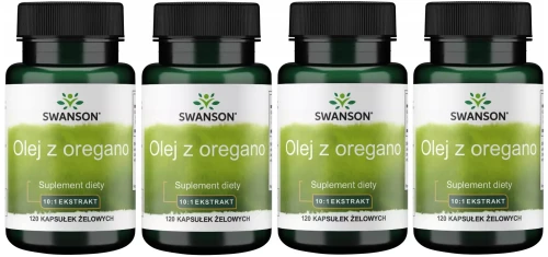 Zestaw 4x Olej z oregano - Oregano Oil 120 kaps, Swanson