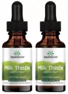 Zestaw 2x Swanson Milk Thistle Ekstrakt - Ostropest Plamisty 29,6ml - Wątroba Nerki Detoksykacja