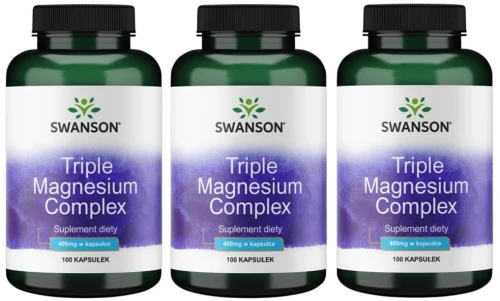 Zestaw 3x Triple Magnesium complex 100 kaps, Swanson