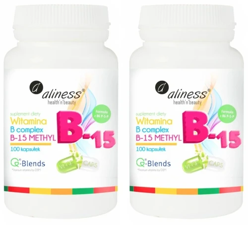 Zestaw 2x Witamina B Complex B-15 Methyl 100 kapsułek, Aliness