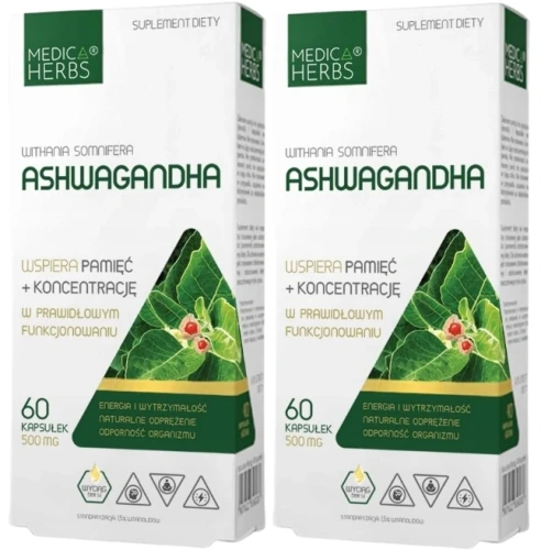 Zestaw 2x Ashwagandha, Medica Herbs