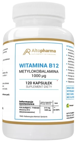 Witamina B12 1000µg 120 kapsułek, AltoPharma